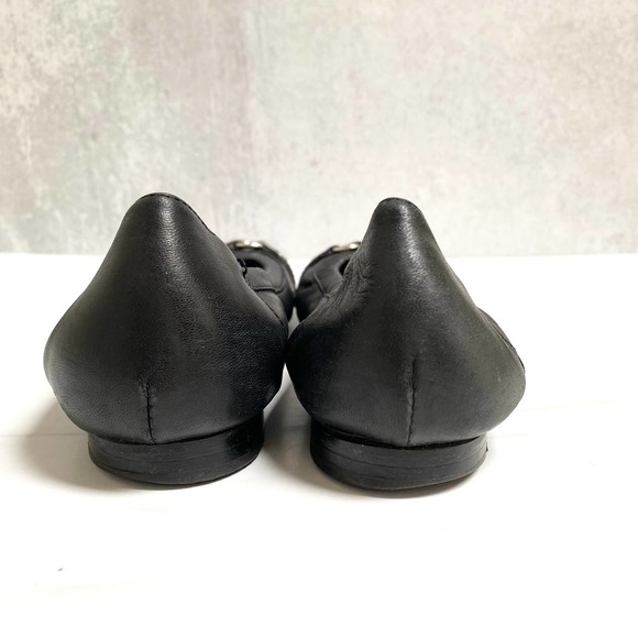 Attilio Giusti Leombruni Black Leather Cap Toe Buckle Flats Size 8.5 - Picture 5 of 11